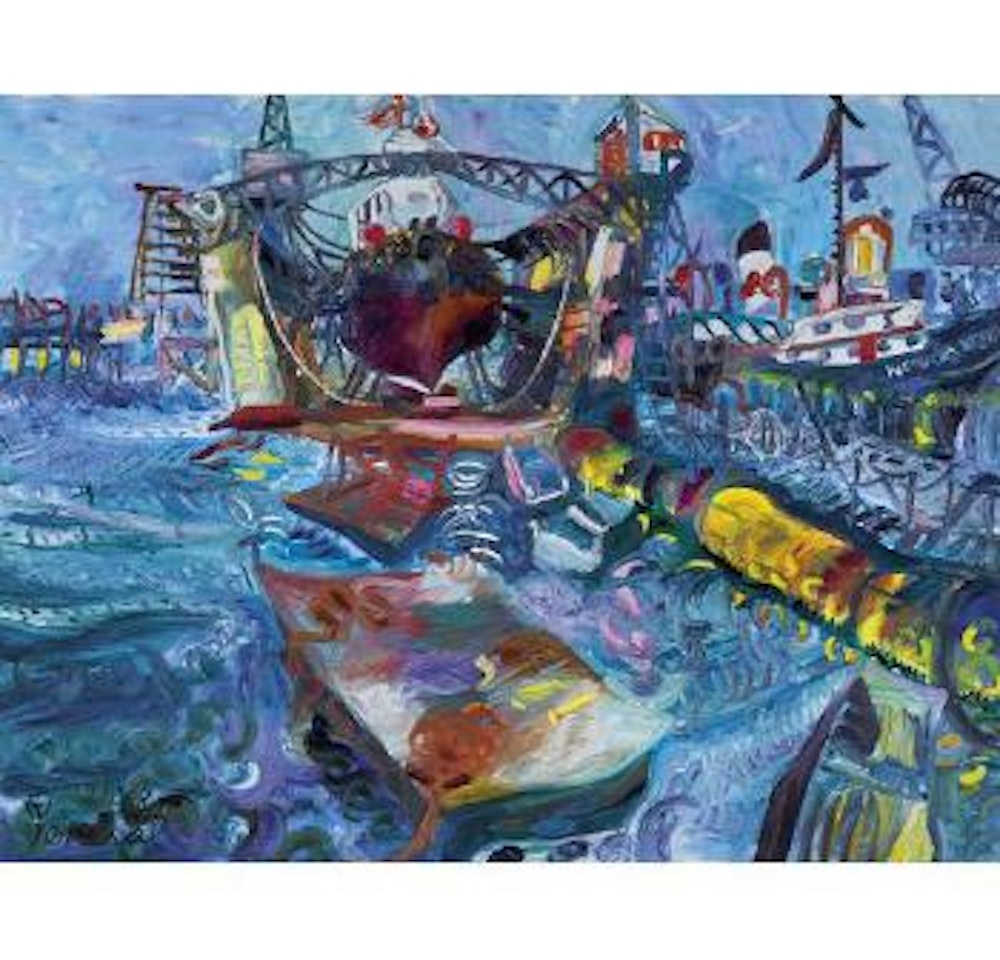 Tug Boat in the Floating Dock (Williamstown) by John Perceval
