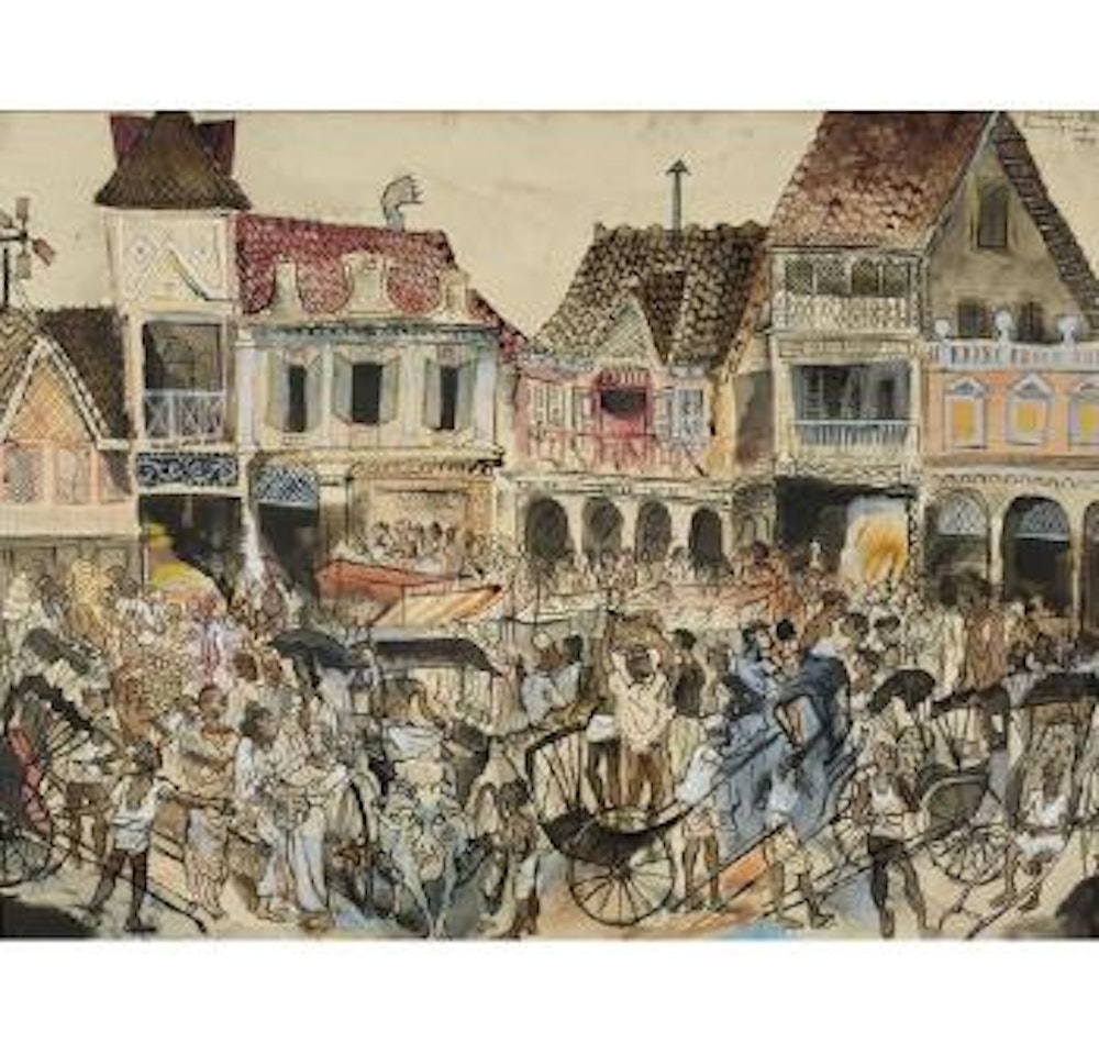 Shopping in the Pettah (Ceylon) by Donald Stuart Leslie Friend
