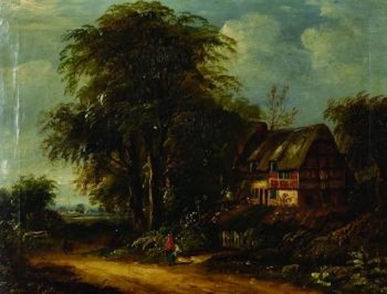 Continental Landscape with a Church and Buildings on a Hilltop by William Callow