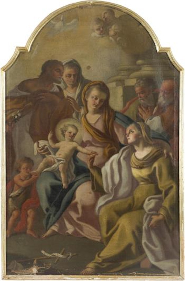 Sacra famiglia con Sant'Anna, San Gioacchino, Sant Elisabetta, San Zaccaria e San Giovannino by Neapolitan School