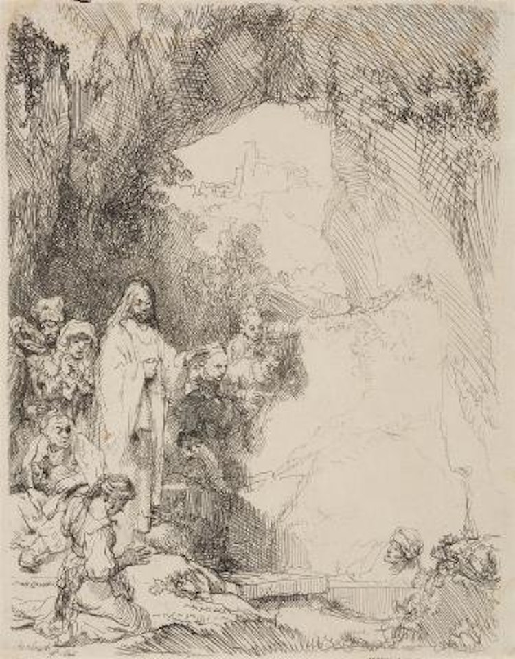 Die kleine Auferweckung des Lazarus by Attributed to Rembrandt Harmensz van Rijn