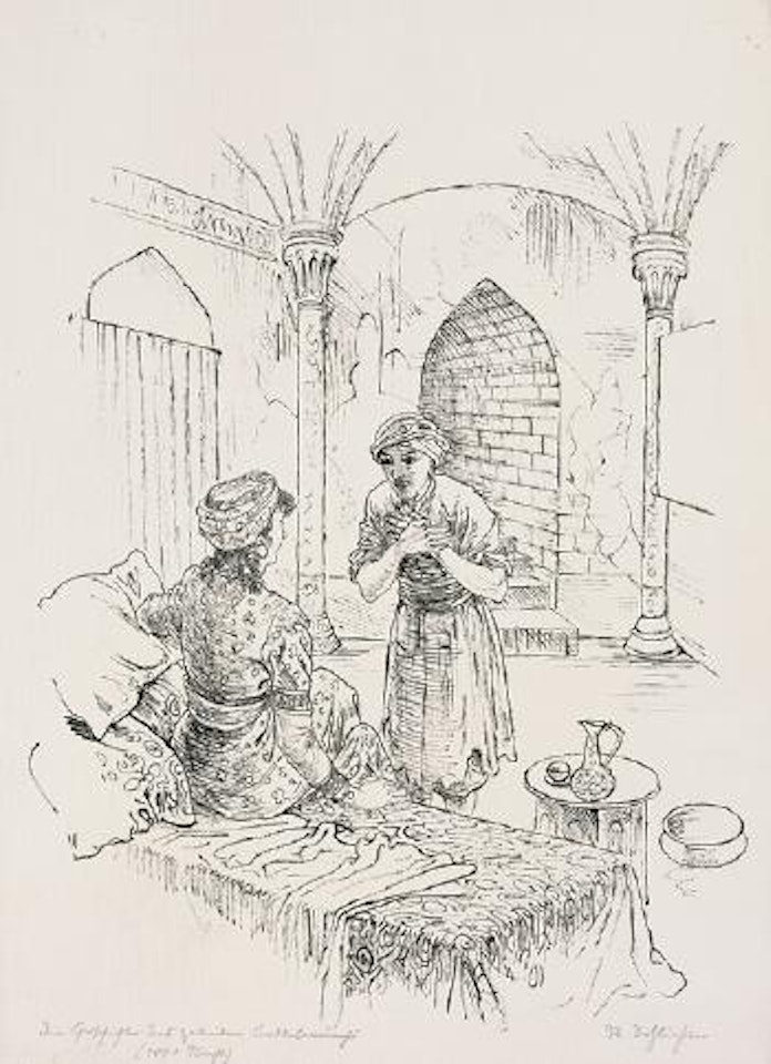 Die Geschichte des zweiten Bettelmönchs (1001 Nacht) by Rudolf Schlichter