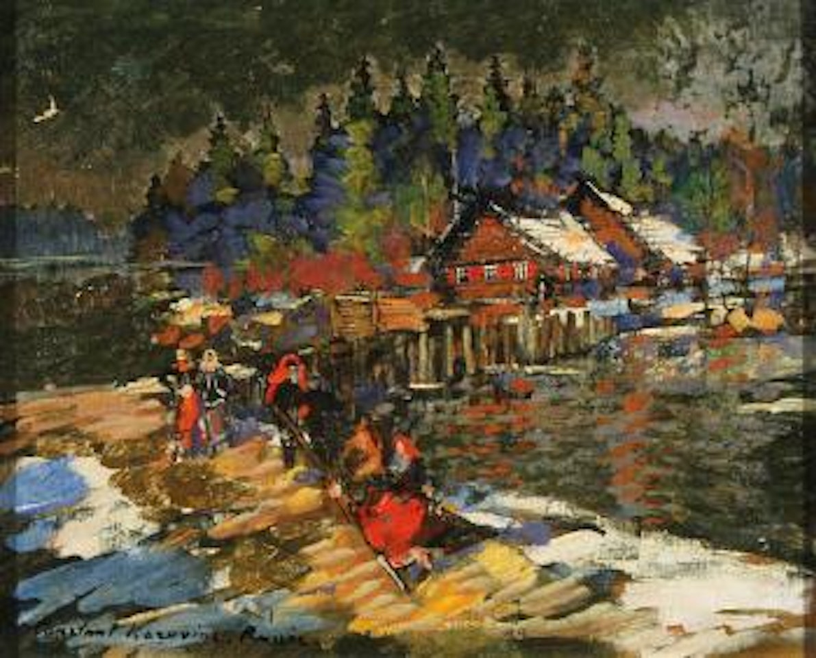 Russian winter night scene by Konstantin Alekseevich Korovin