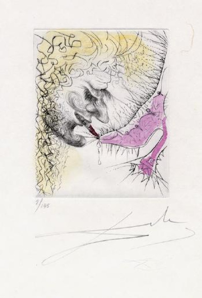 Homme baisant la chaussure by Salvador Dali