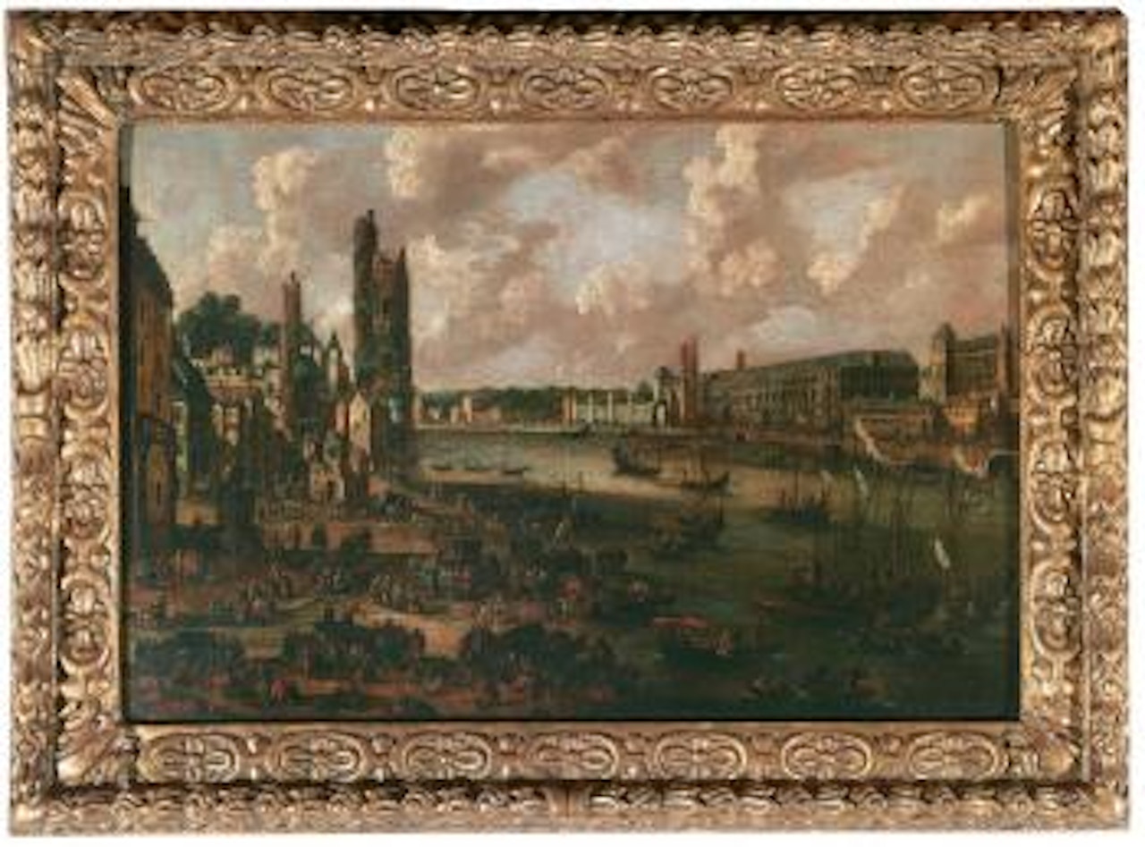 Veduta di Parigi con la Senna e il Louvre by Flemish School