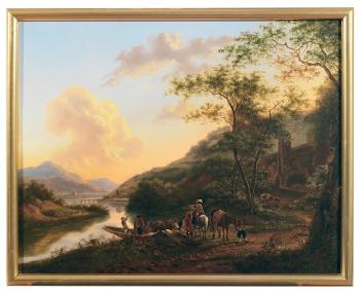 Paesaggio fluviale con figure by Jan Both