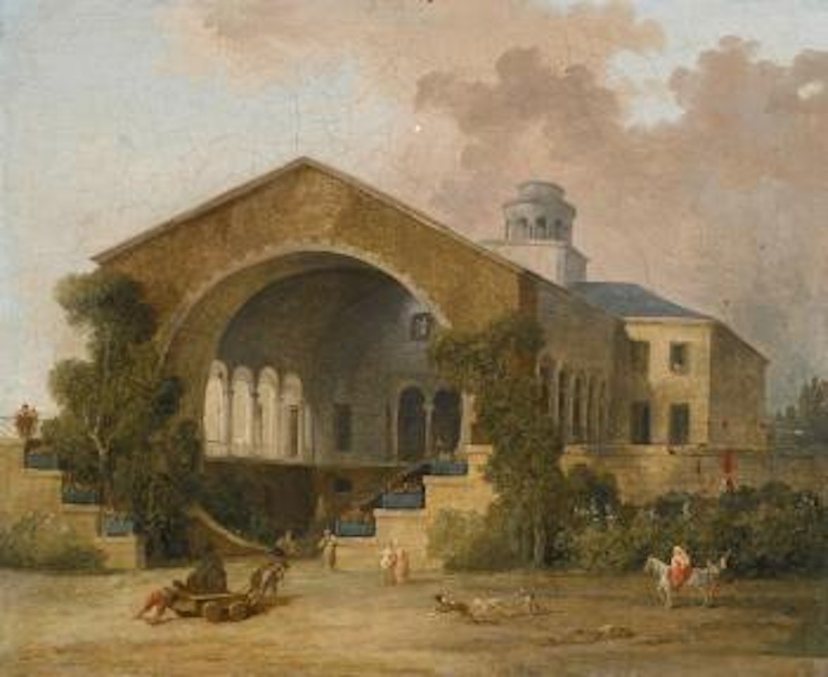 View of the back of the country house of Jacques-henri Bernardin De Saint-pierre in Essonnes, near Fontainebleau by Hubert Robert