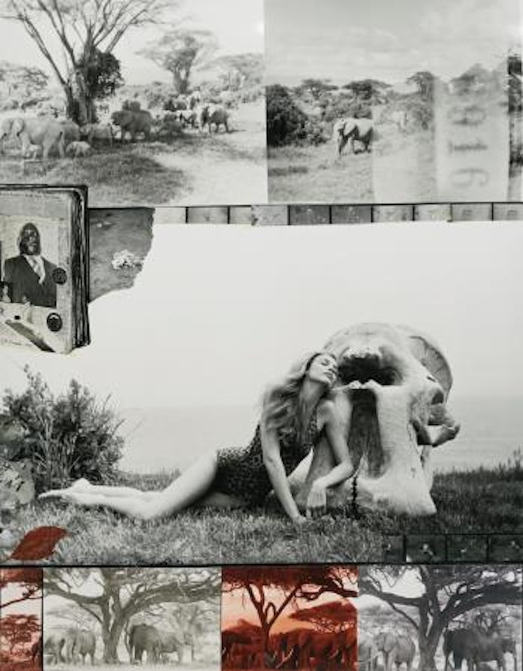 Jerry Hall with Ele Skull in Montauk, C 1976 by Peter Beard