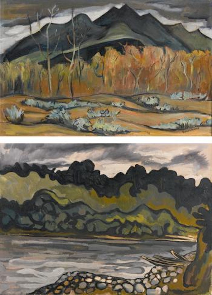 Two landscapes by Oswaldo Guayasamin
