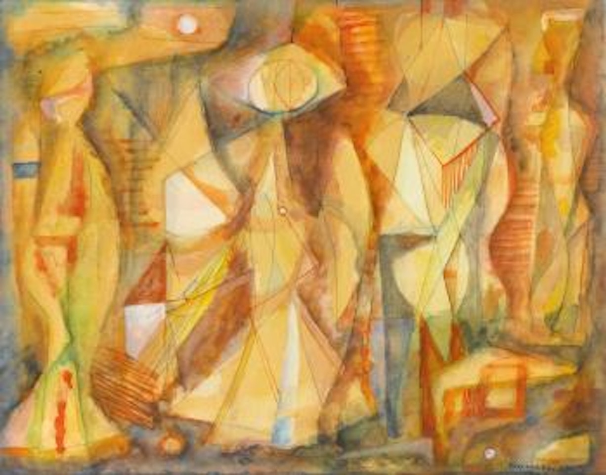 Untitled (Abstract figures) by René Portocarrero