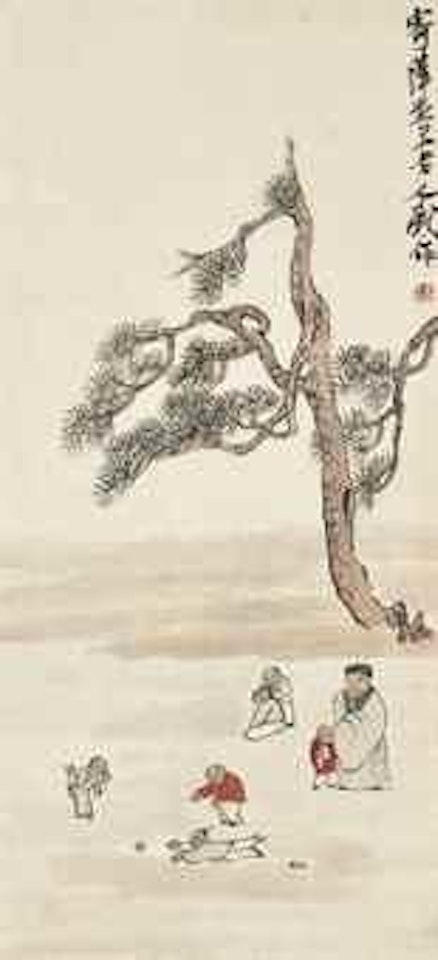 Children playing by Qi Baishi