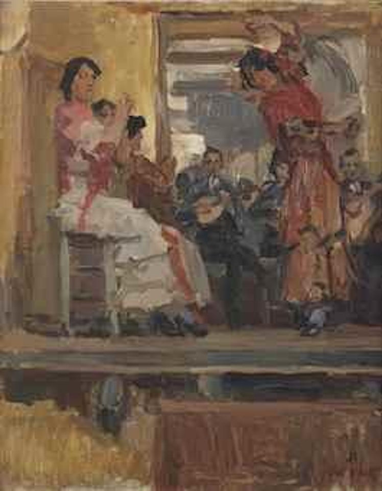 Café Chantant with the dance group la Feria, Paris by Isaac Israels