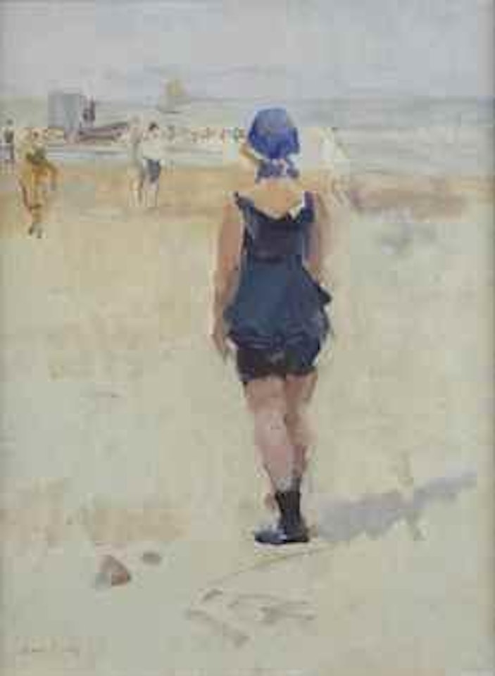 Aan het strand: a sunny day on the beach of Viareggio, Italy by Isaac Israels