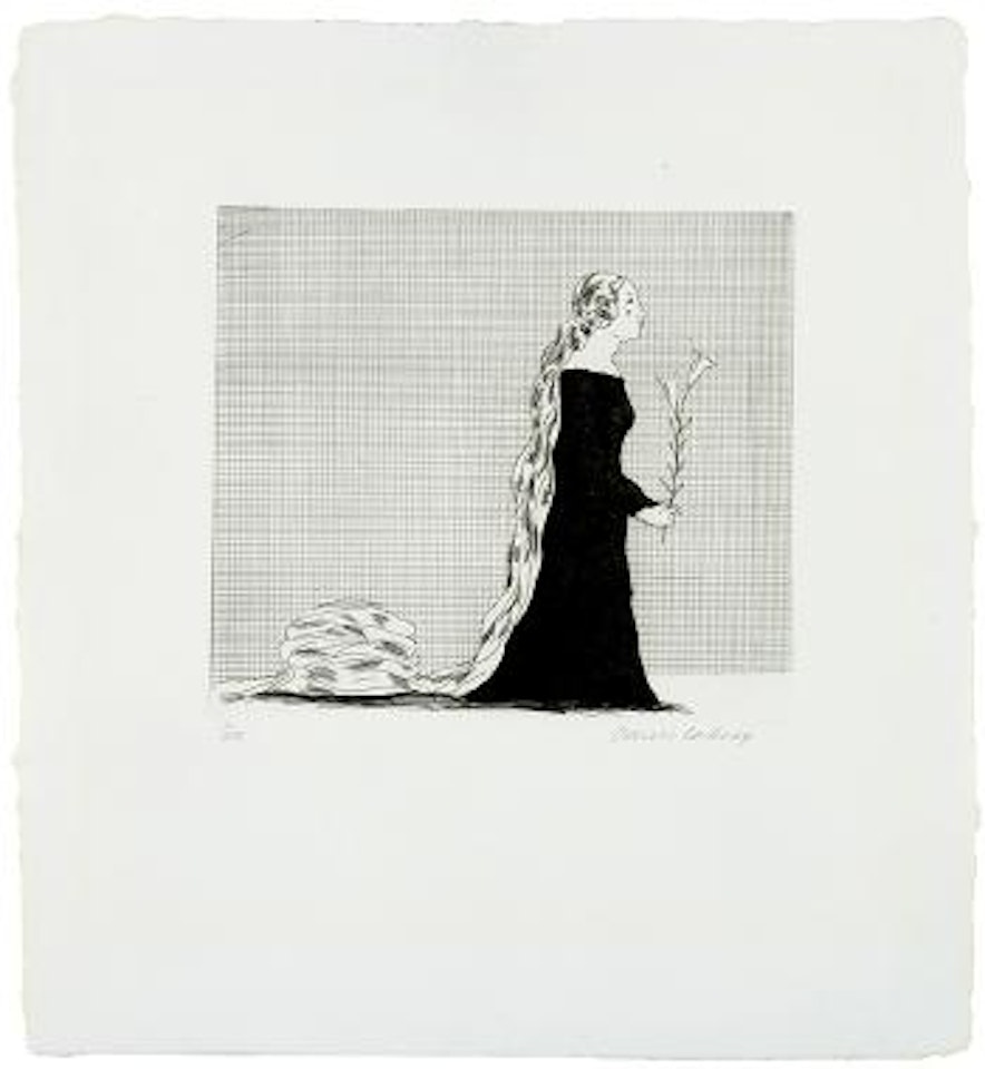 The Older Rapunzel (pl. 15 from Illustrations for Six Fairy Tales from the Brothers Grimm) by David Hockney