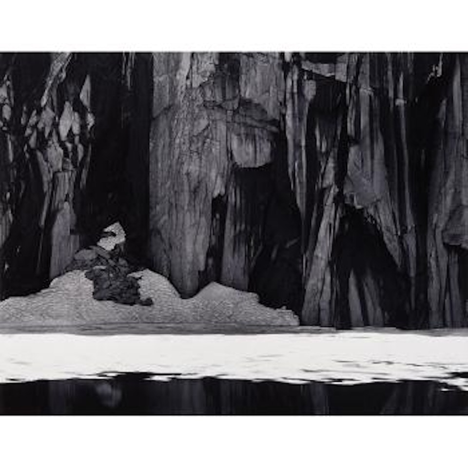 Frozen lake & cliffs, Sierra Nevada, California by Ansel Adams