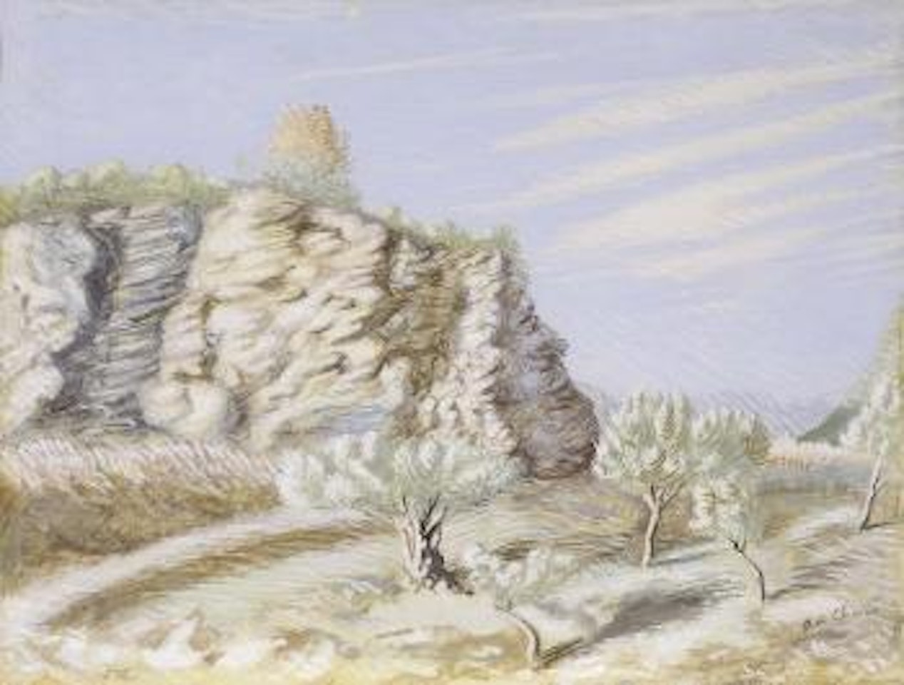 Paesaggio ermetico (paesaggio con rocce) by Giorgio de Chirico