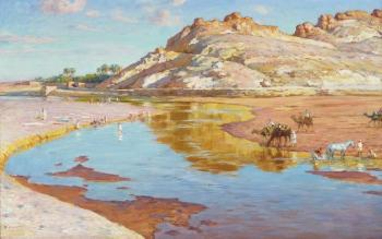 Une crue de l'oued M'Zi by Etienne Alphonse Dinet
