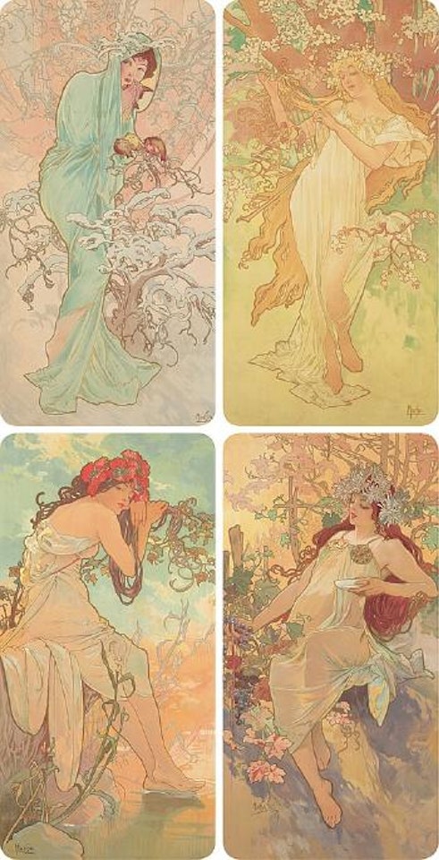 The seasons by Alphonse Mucha