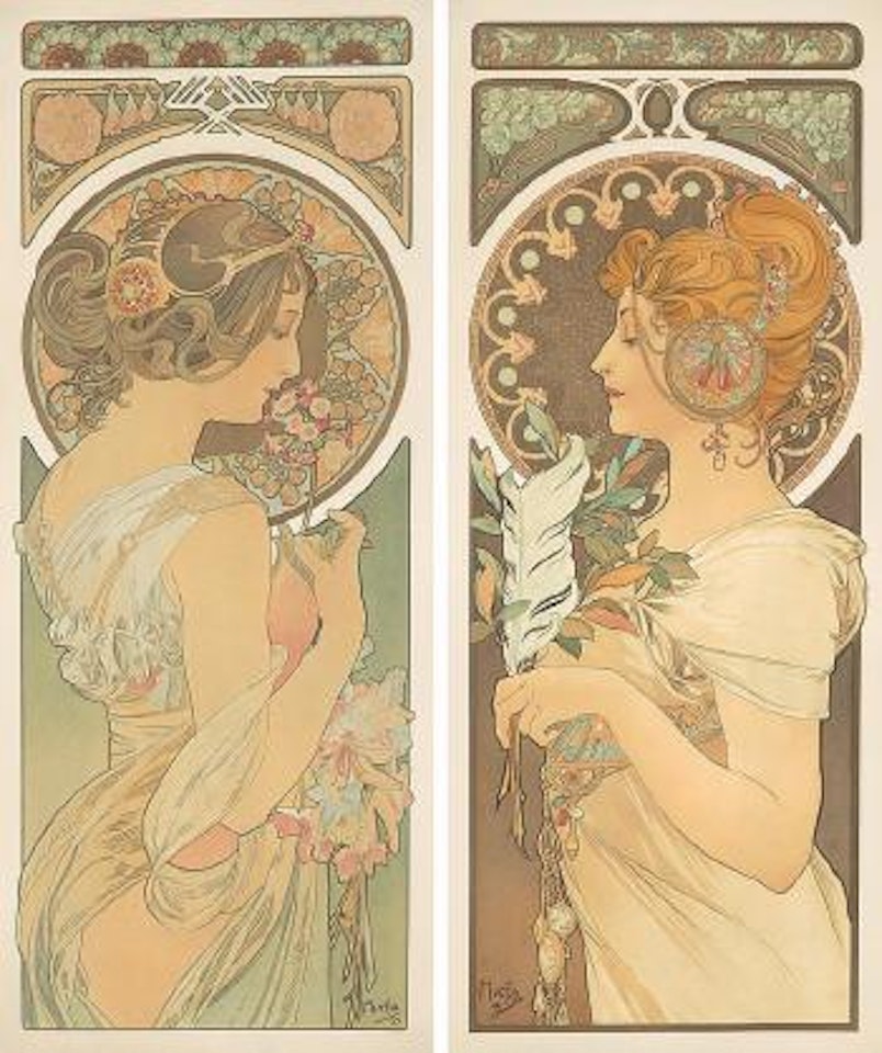 Plume et Primevère by Alphonse Mucha