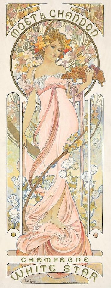 Moët & Chandon / Champagne White Star by Alphonse Mucha