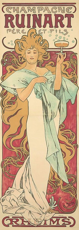 Champagne Ruinart by Alphonse Mucha