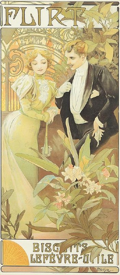 Flirt by Alphonse Mucha