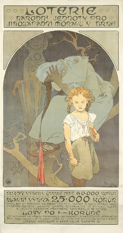 Loterie Národni Jednoty Pro Jihozápadní Moravu (Lottery of the Union of Southwestern Moravia) by Alphonse Mucha