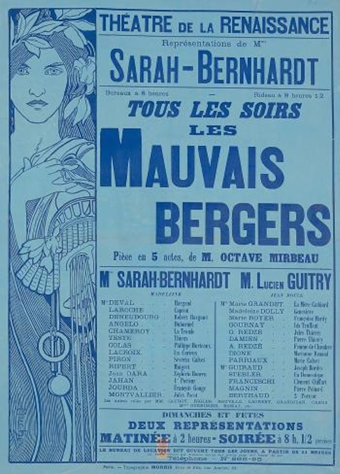 Théatre de la Renaissance / Les Mauvais Bergers by Alphonse Mucha