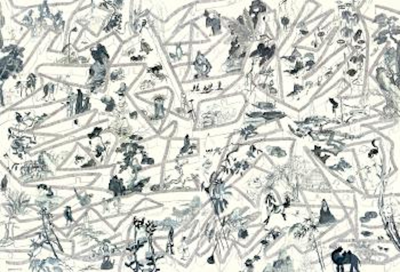 Maze-looking for Chinese art - 3 by Yue Minjun