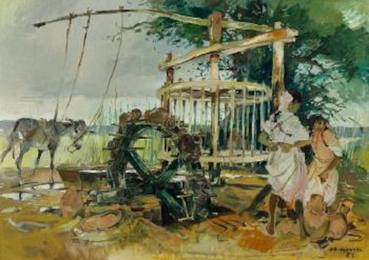 Fillettes à la Noria by Jean Gaston Mantel