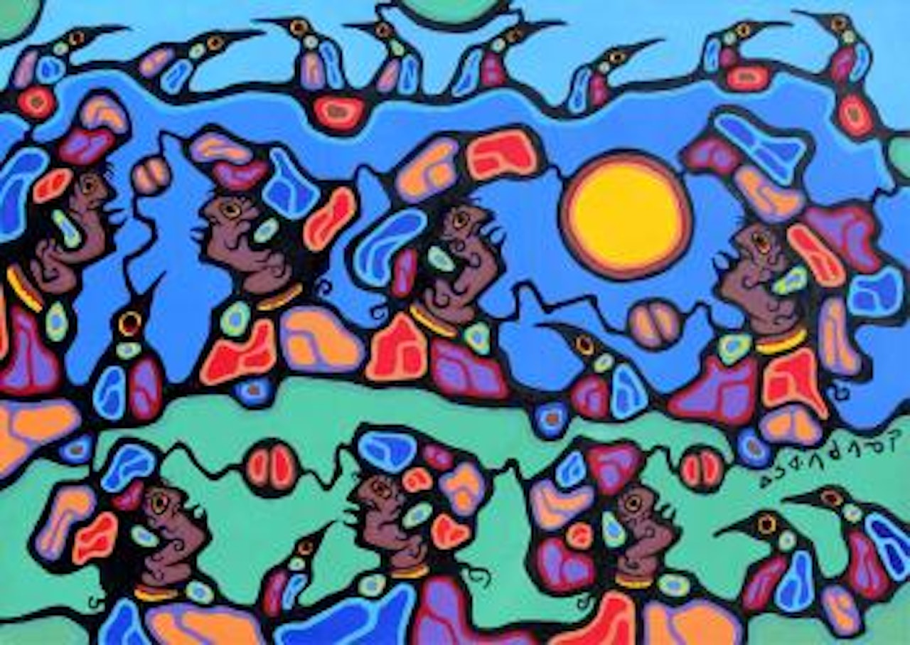 Ancient Shamans In Council by Norval Morrisseau
