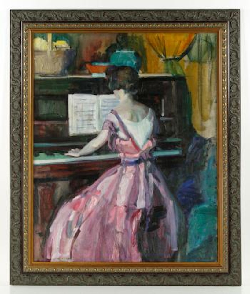 Woman at the piano by Jane Peterson