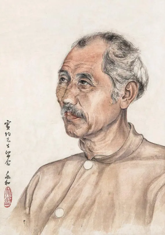 Old man portrait by Jiang Zhaohe