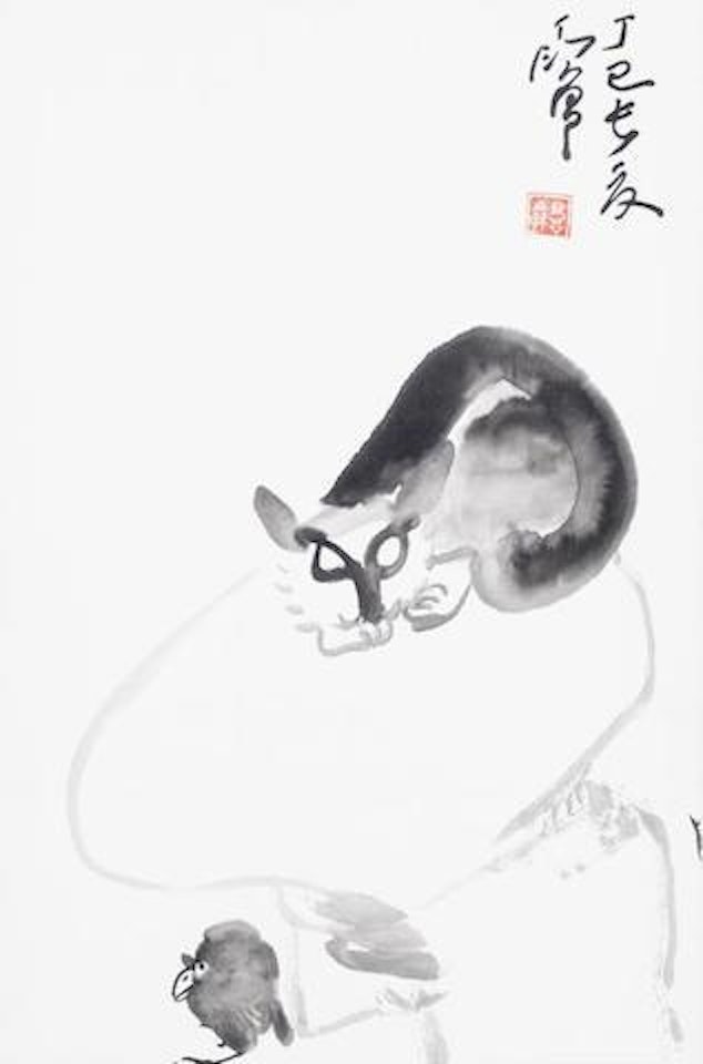 Cat and Bird by Ding Yanyong