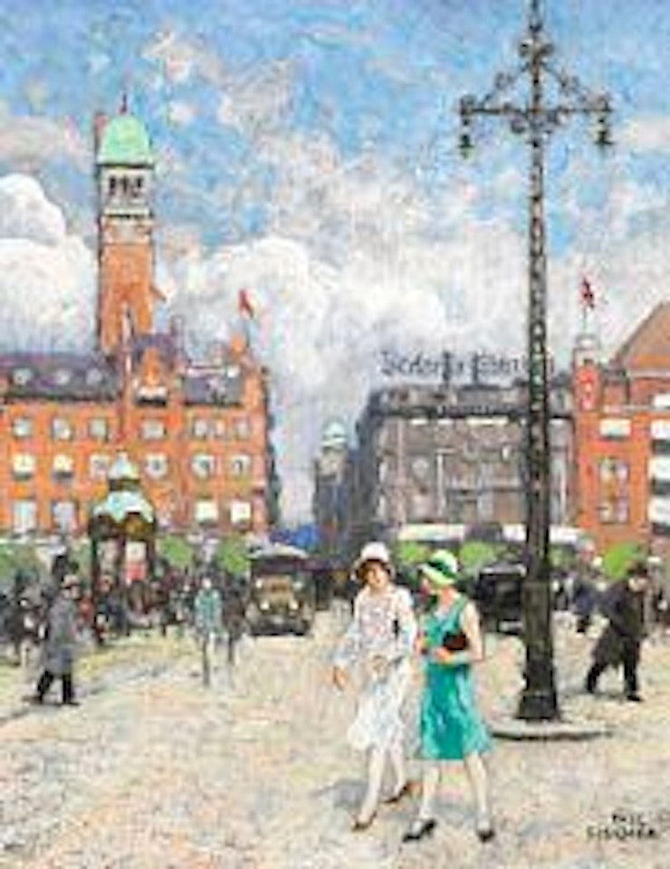 Street view from Rådhuspladsen (the Town Hall Square) in Copenhagen by Paul Fischer