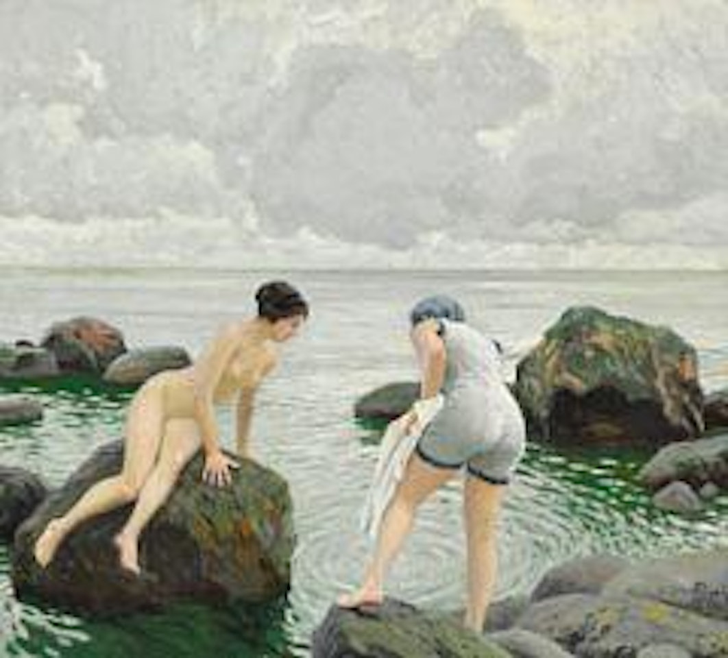 Er vandet koldt?.  Is the water cold? C.  1916-18 by Paul Fischer