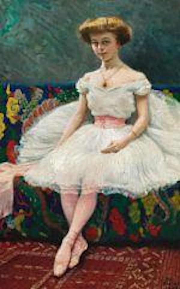 A young ballet dancer by Paul Fischer
