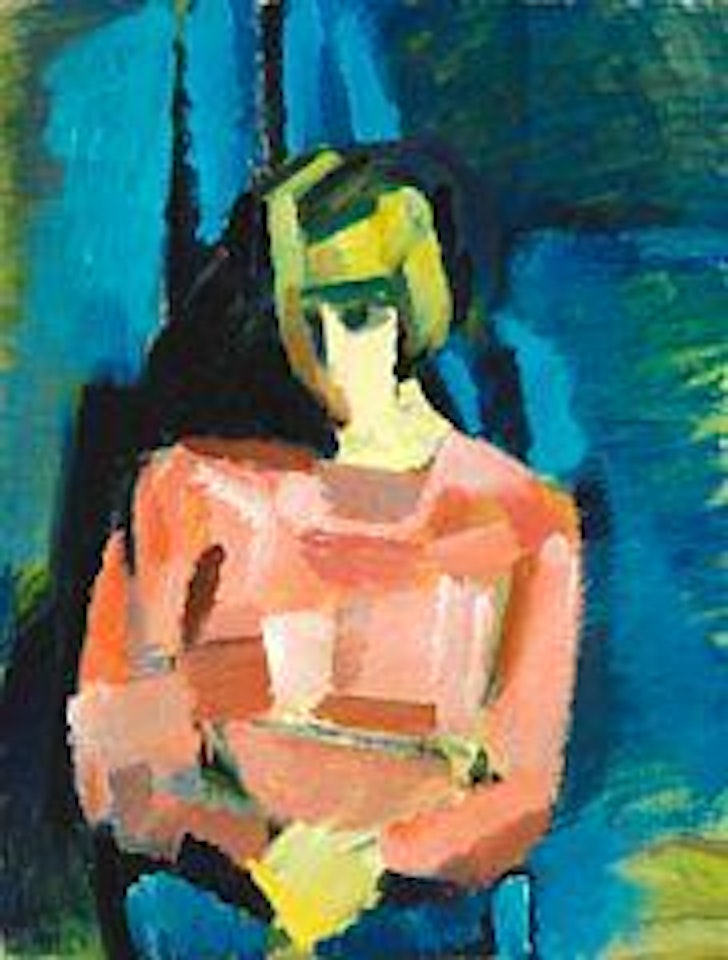 Dame i rød Kjole (Lady in a red Dress), 1917 by Harald Giersing