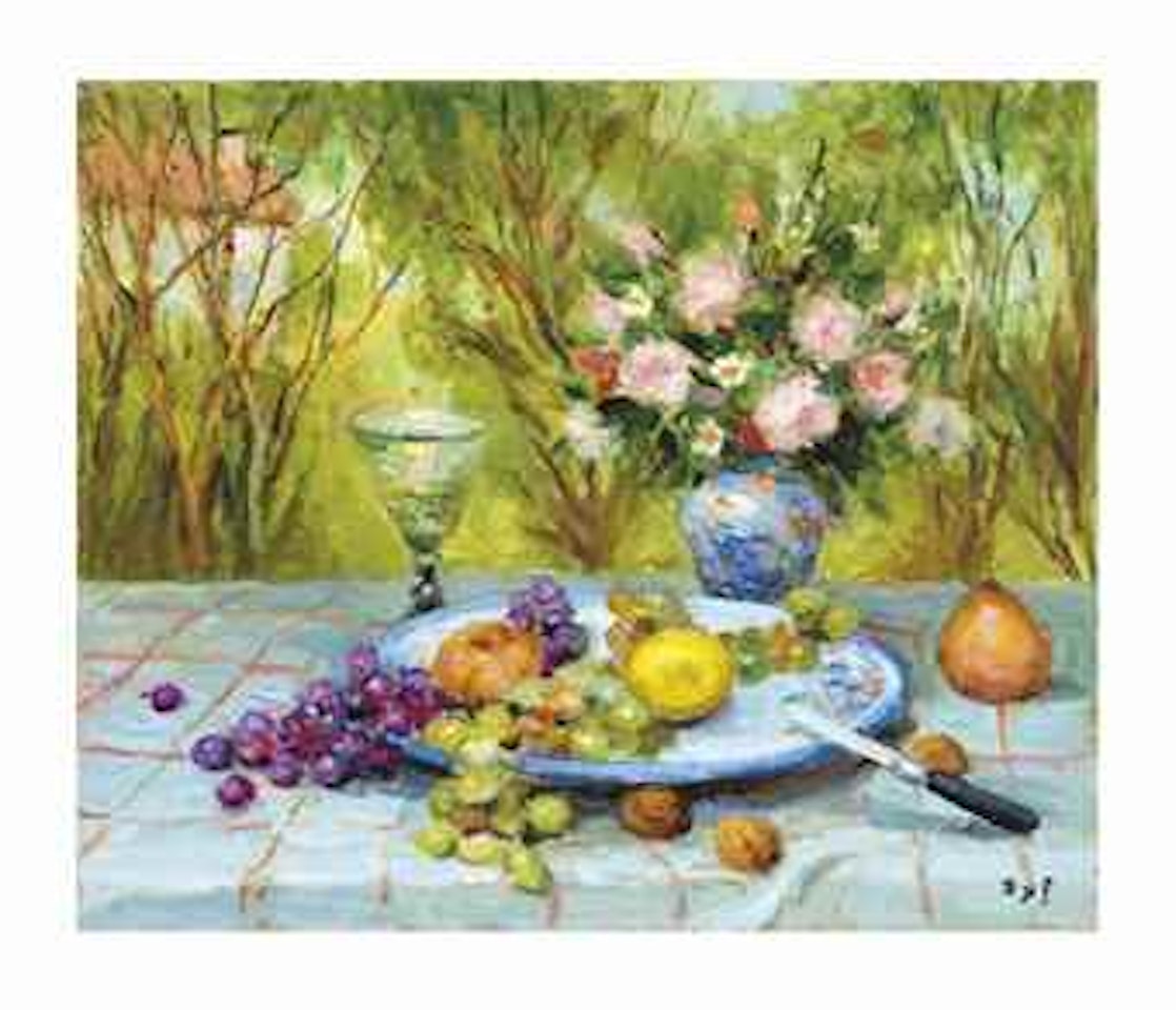 Nature morte avec raisins noix et poire by Marcel Dyf