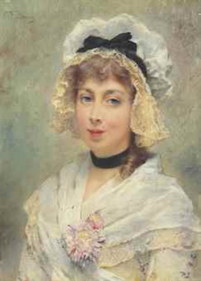 Portrait of a young woman by Konstantin Makovsky