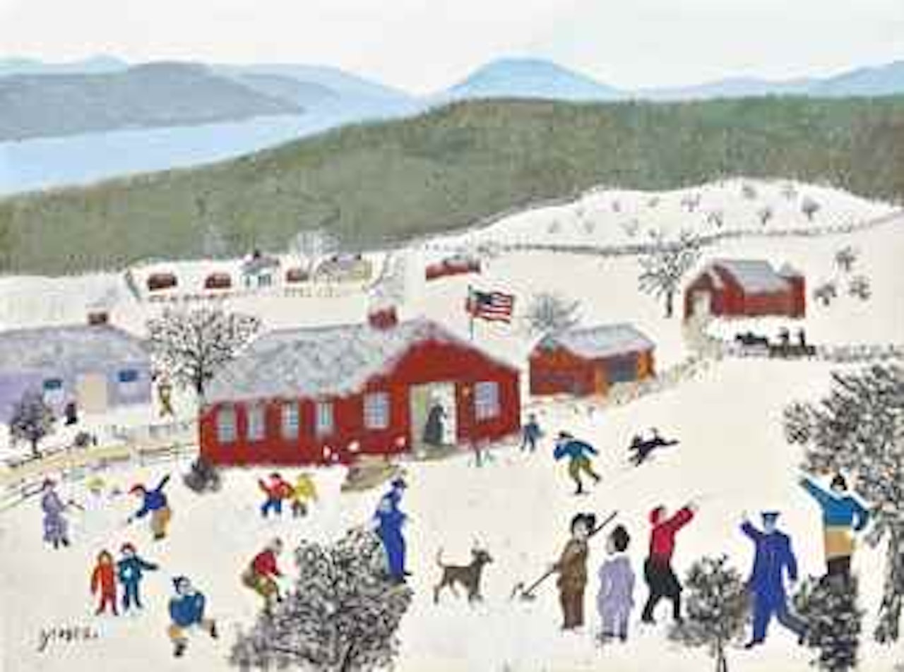 Snow Balling by Grandma Moses