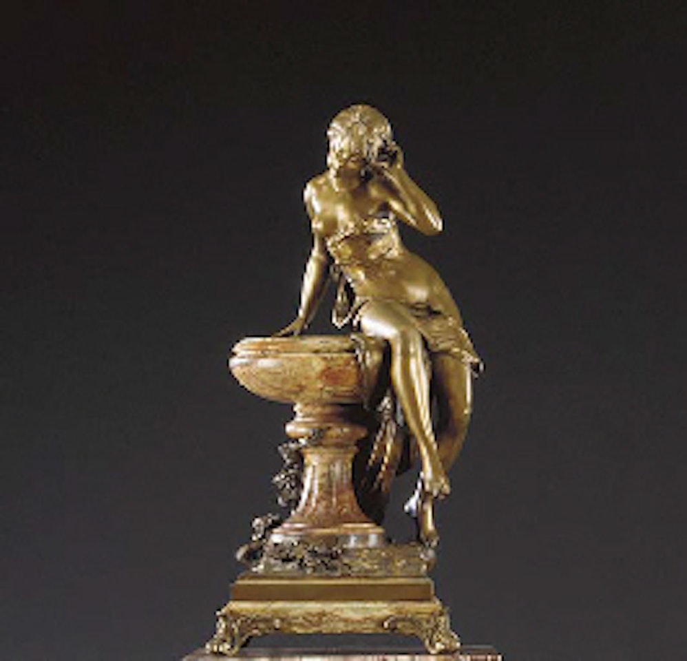Nymph at a fountain by Mathurin Moreau