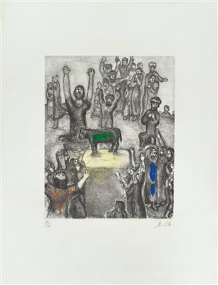 (Vitebsk 1887-1985 Saint Paul de Vence) "Le Veau d'Or" by Marc Chagall