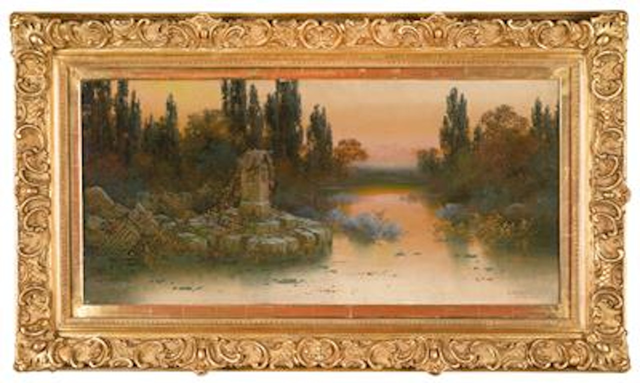 (Barcelona 1859-1918 Rome) In the Pontine Marshes by Enrique Serra Y Auqué