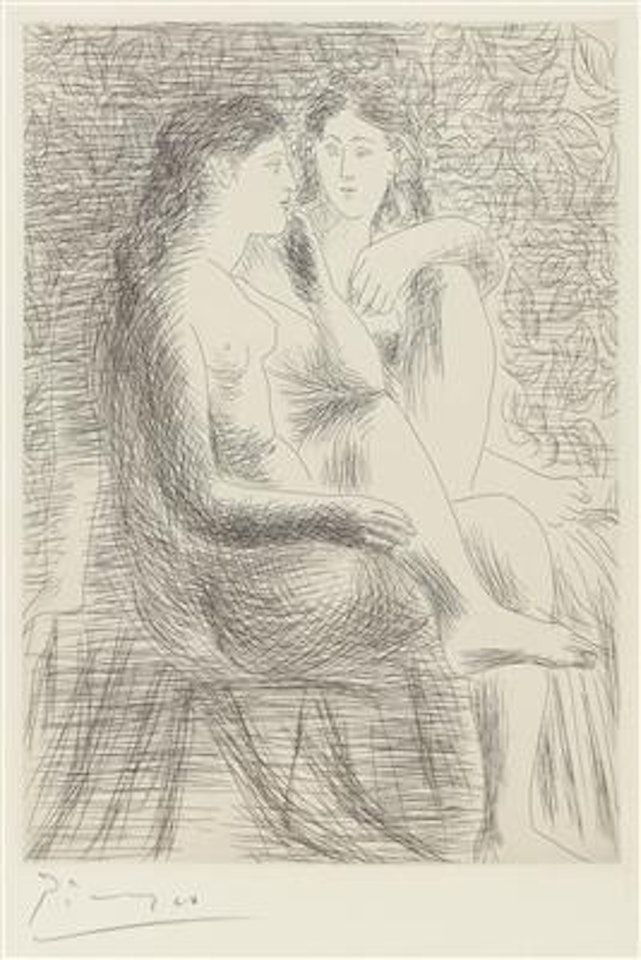 (Malaga 1881-1973 Mougins) "Deux Nus assis" by Pablo Picasso