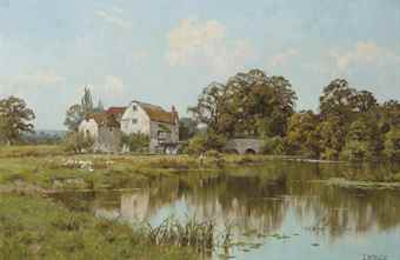 The old watermill by Edward Wilkins Waite