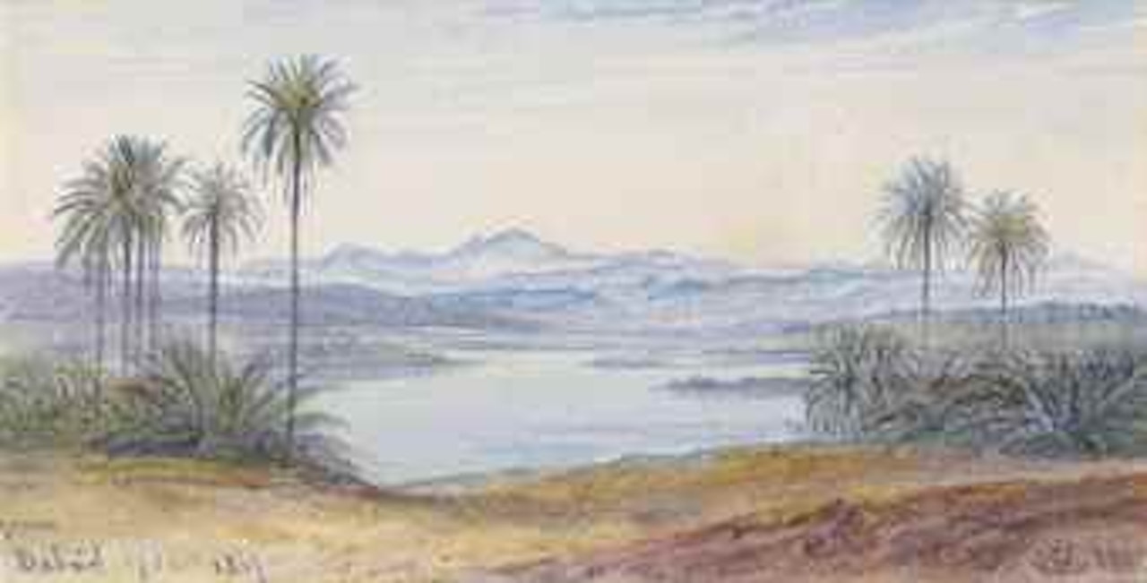 View from Dabod, looking south, Egypt by Edward Lear