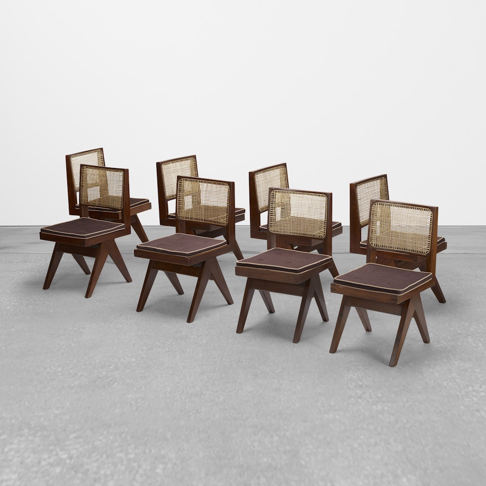 set of eight chairs from Chandigarh by Pierre Jeanneret