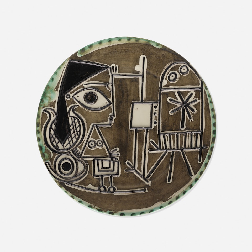 Jacqueline at the Easel plate by Pablo Picasso