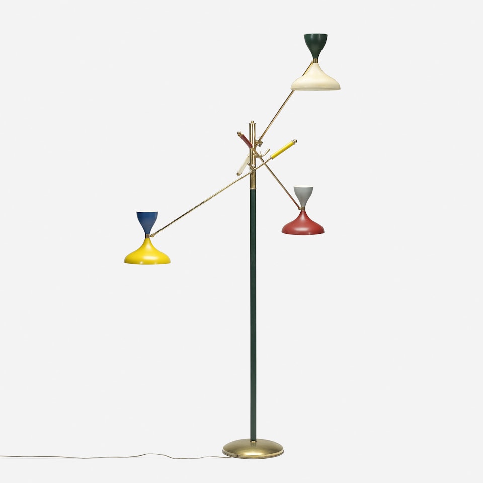 three-arm floor lamp by Stilnovo